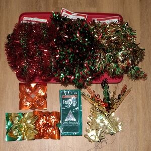 Festive Holiday Tinsel Garlands and Decorative Banners